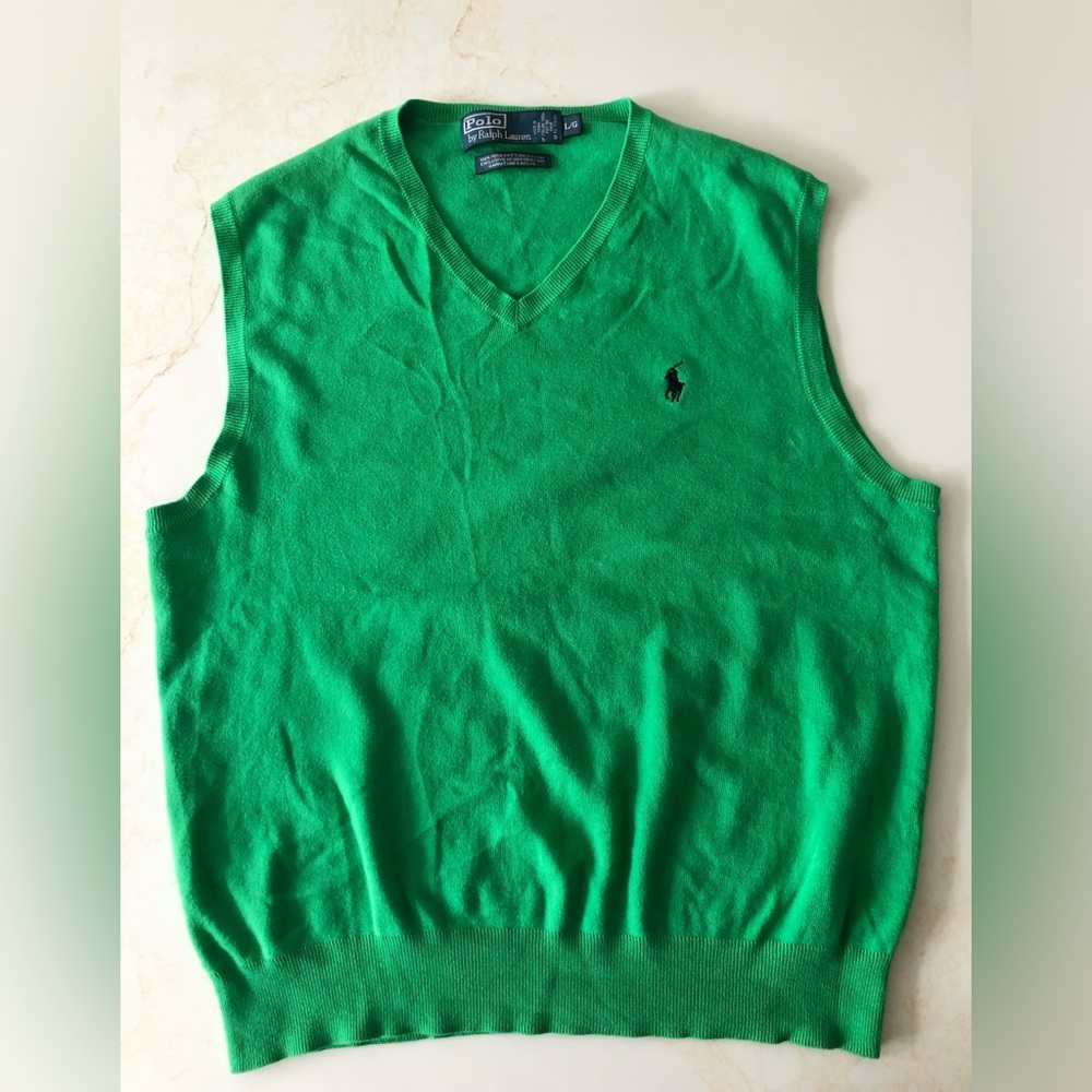 Ralph Lauren Green V-Neck Sweater Vest